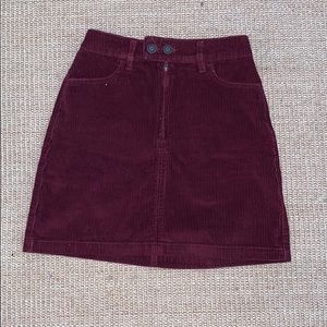 maroon corduroy skirt